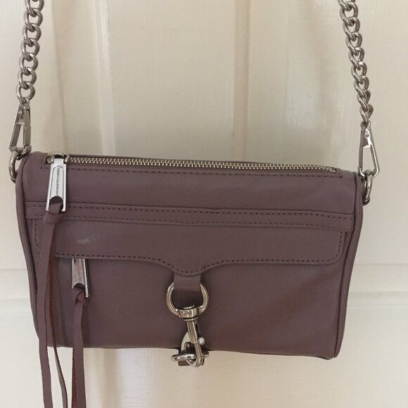 Rebecca Mincoff Mini MAC - Mauve Leather - Silver Tone Hardware - Excellent - Picture 1 of 15